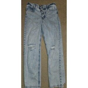 High Waisted Button Fly Destressed Straight Leg Wild Fable Women's Jeans Size 10